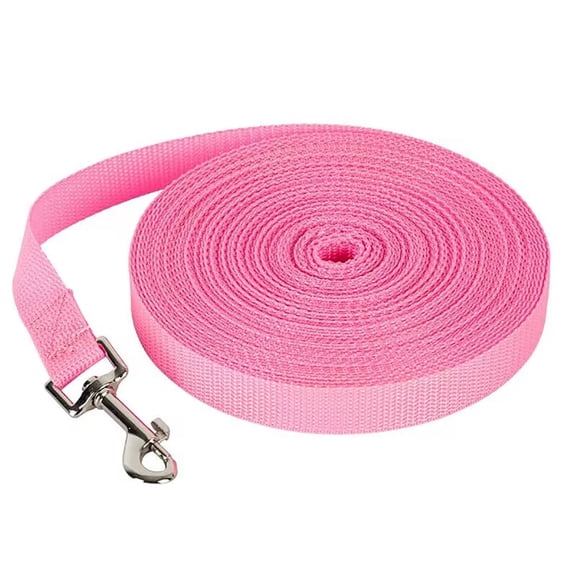 Strong Durable Nylon Dog Training Leash, 6 Ft Long For Small, Medium, And Big Dogs, Pink, Solid Hardware With Zigzag Decorative Stitch, Adventure Ready
