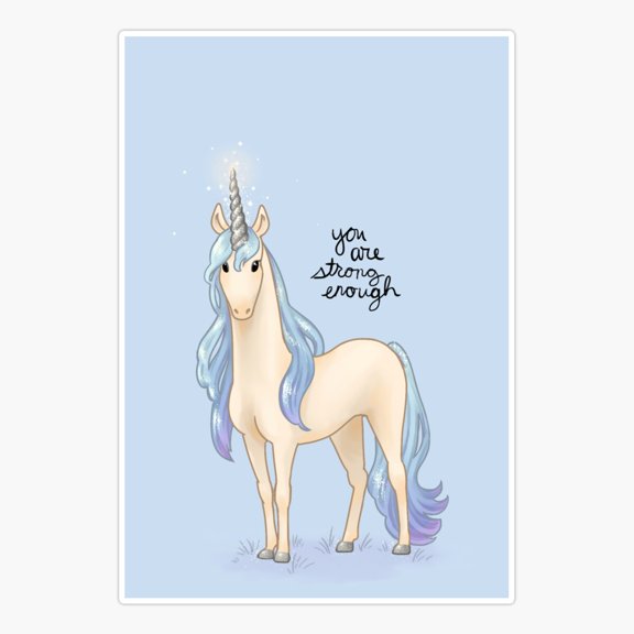 Strong Enough Unicorn Affirmation Sticker