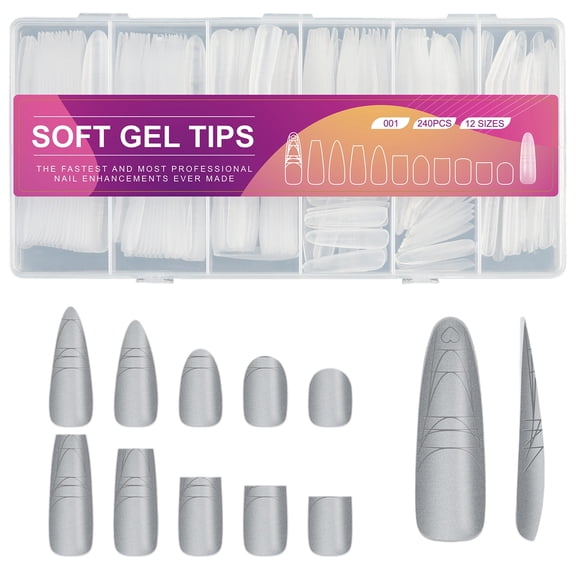 Strong Faux Nails with Guide Lines Quick Application, Fake Nails Lightweight & for Busy Women Daily Use