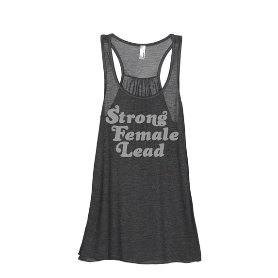 Strong Female Lead Women's Fashion Sleeveless Flowy Racerback Tank Top Charcoal Grey Small