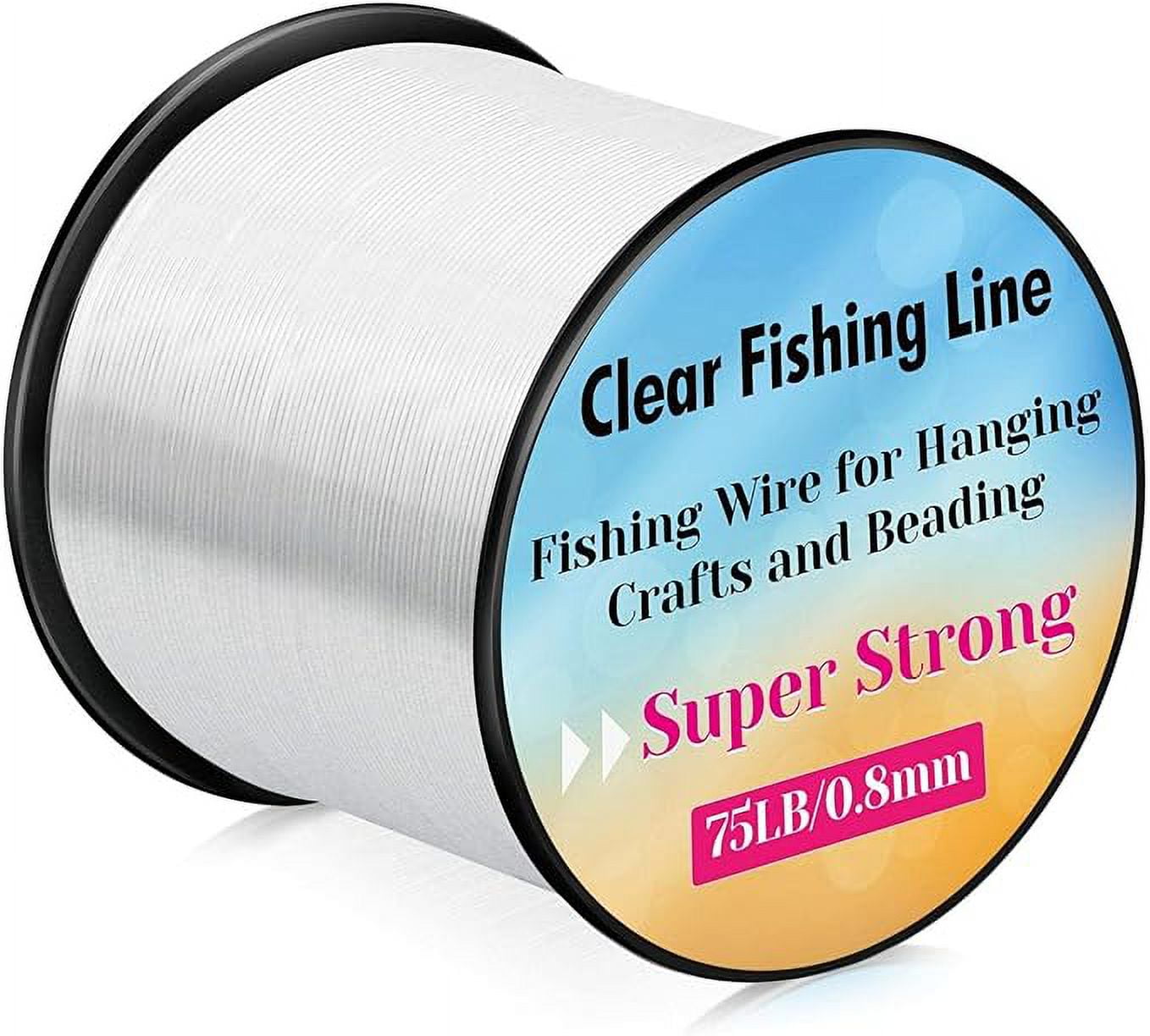 Strong Fishing Line Clear, Acejoz Thick Fishing Wire 0.8mm Invisible  Hanging Wire Heavy Duty Monofilament Line 70 Lb Test for Hanging Decoration  Balloon Garland Crafts 