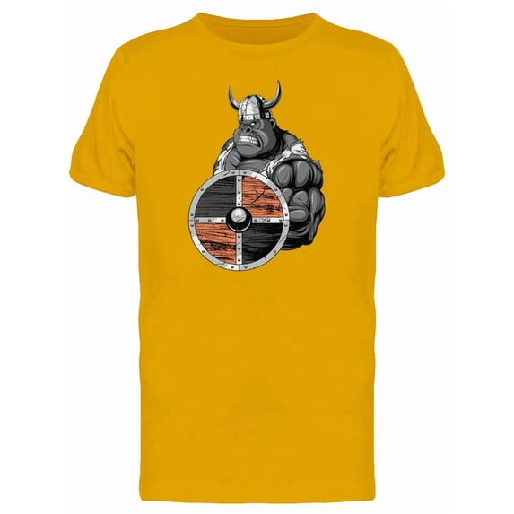 Strong Gorilla With Viking Shiel T-Shirt Men -Image by Shutterstock, Male XX-Large