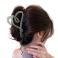 thumbnail image 1 of Strong Grip Hair Claw Hair Claw Clip for Women Non-slip Durable Matte Transparent Heart Shape Hair Accessory Retro Style Amber Brown for Medium, 1 of 5