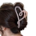 thumbnail image 1 of Strong Grip Hair Claw Hair Claw Clip for Women Non-slip Durable Matte Transparent Heart Shape Hair Accessory Retro Style Amber Brown for Medium, 1 of 5