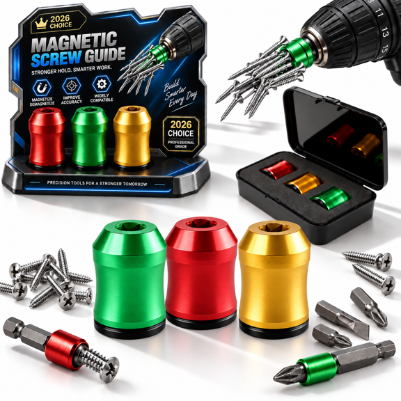 Strong-Grip Screwdriver Magnetizer and Demagnetizer Tool Set, Drill Bit Magnetizer Demagnetizer Tool, Removable Screwdriver Head Magnetic Rings and Magnetic Screw Holder for DIY Repairs (Multi-Pack)