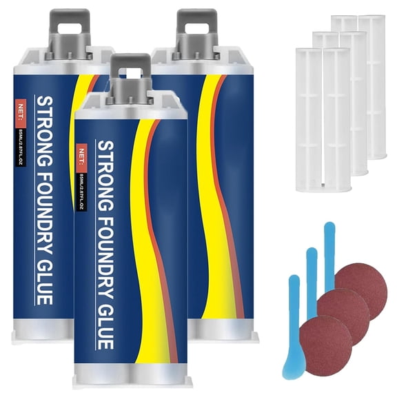 Strong High Temp Foundry Glue for Metal Repair, Iron-Like Strength Casting Adhesive for Metal, Plastic, Ceramic, Wood & Glass Repair