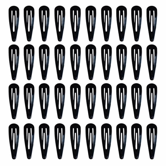 Strong Hold Black 2 Inch Snap Hair Clips 40 Pieces for Daily Hairstyling