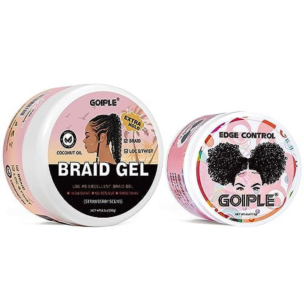 Strong Hold Braid Gel Tames Frizz Smoothing Gel Good for Twist, Locs, Braids, Edge, Cornrows No