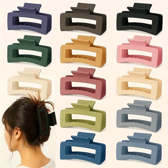 Strong Hold Hair Claw Clips for Women, 2-Pack Large Non-Slip Hair Clips for Thick, Curly and Fine Hair, Durable Jaw Clips for Everyday Hairstyles