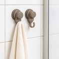 thumbnail image 1 of Strong Hold Vacuum Suction Cup Hooks Shower-Kitchen Walls Organizer Loofah Set of 2 Tan, 1 of 6