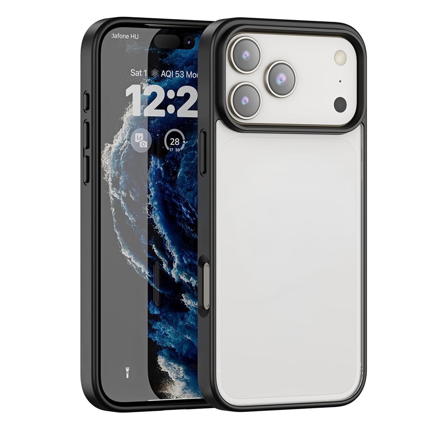 Strong Hybrid Case with Air Cushion Technology for iPhone 17 Pro Max - Black
