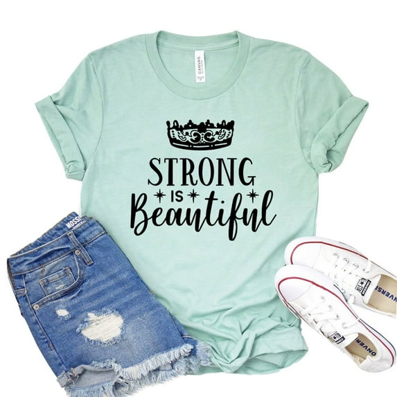 Strong Is Beautiful Shirt Women's Gym T-shirt Workout Tshirt Motivational Shirts Fitness Gift