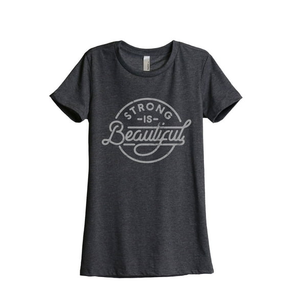 Strong Is Beautiful Women's Fashion Relaxed T-Shirt Tee Charcoal Grey 2X-Large