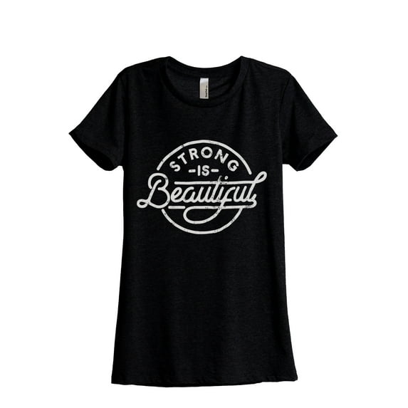 Strong Is Beautiful Women's Fashion Relaxed T-Shirt Tee Heather Black Small