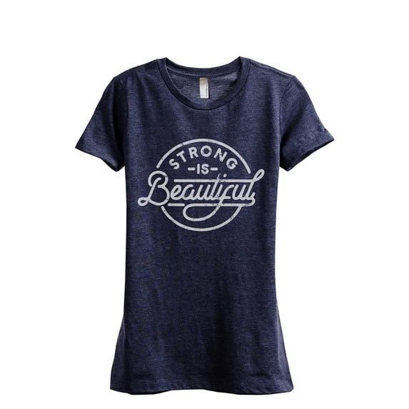Strong Is Beautiful Women's Fashion Relaxed T-Shirt Tee Heather Navy 2X-Large