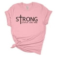 thumbnail image 1 of Strong Joshua One Nine Christian Unisex Ladies Design Christian T-shirt Graphic Tee-Pink-large, 1 of 4