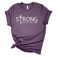 thumbnail image 1 of Strong Joshua One Nine Christian Unisex Ladies Design Christian T-shirt Graphic Tee-Purple-xxl, 1 of 4