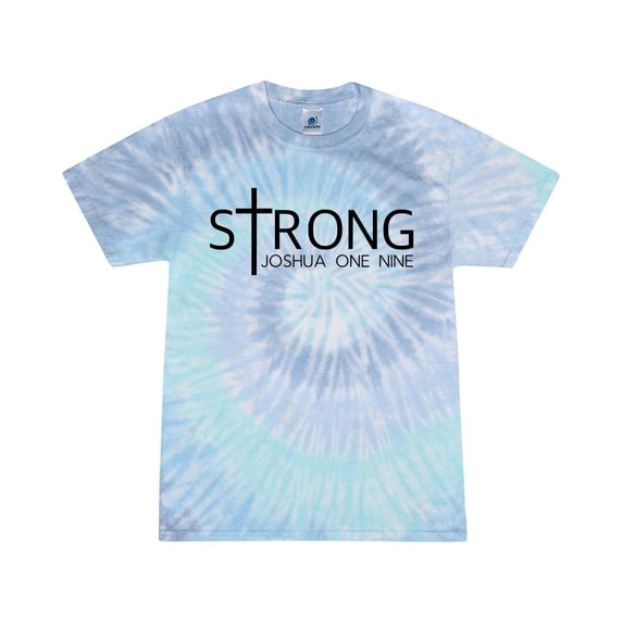 Strong Joshua One Nine Christian Unisex Tee Ladies Design Short Sleeve Tie Dye T-shirt-Lagoon-small