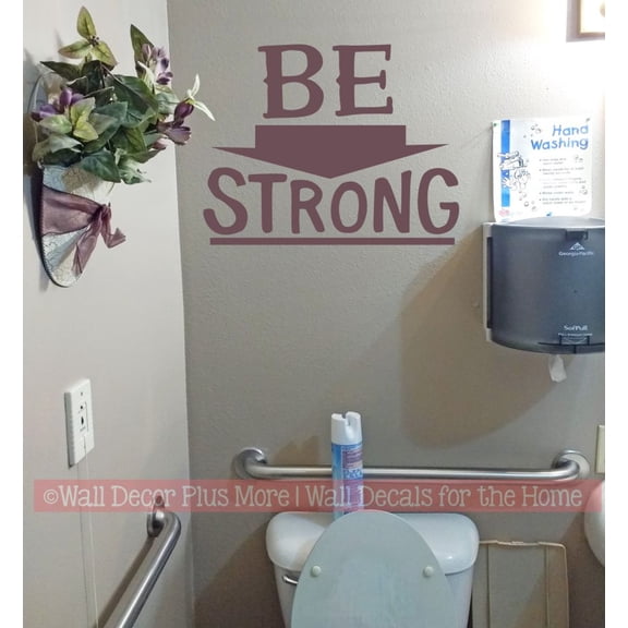Be Strong Kids Bedroom Wall Quote Sticker - Kids Room Decor - Wall Decals Quotes Motivational - Inspirational Vinyl Decals - Motivational Phrase Sticker - School Vinyl Wall Art, 23x18-Inch, Eggplant