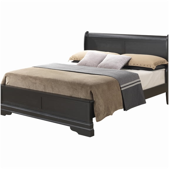 Strong King Size Platform Bed, Black Traditional Frame with Under Bed Storage & Center Support