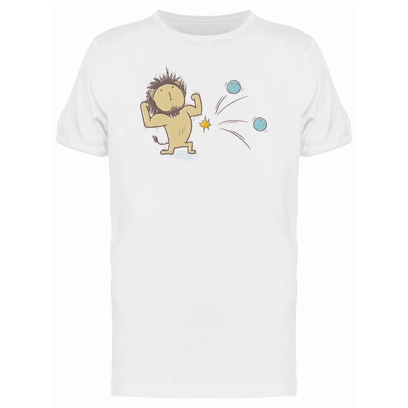 Strong Lion Cartoon T-Shirt Men -Image by Shutterstock, Male XX-Large