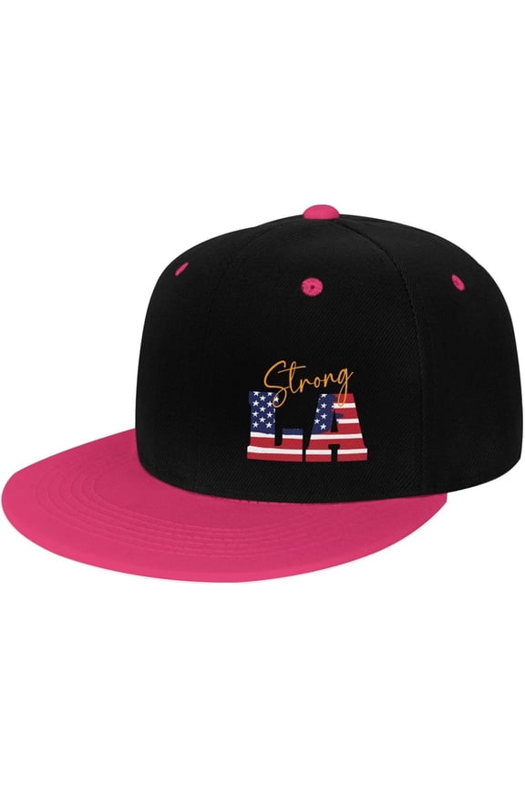 Strong Los Angeles Flat Bill Hats Contrast Hip Hop Baseball Cap Unisex
