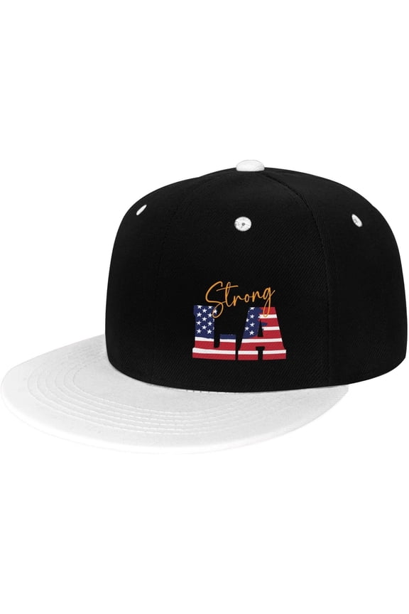 Strong Los Angeles Flat Bill Hats Contrast Hip Hop Baseball Cap Unisex