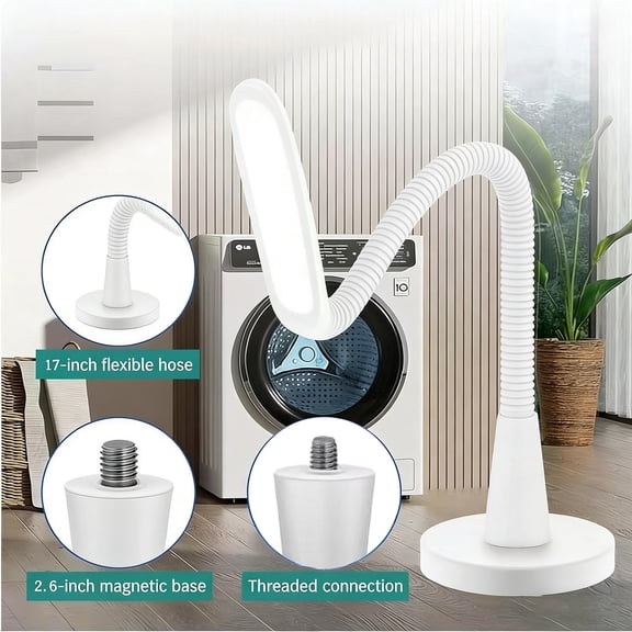 Strong Magnet Washing Machine Door Holder Flexible Silicone Serpentine Stand Anti-Collision Door Stop No-Tool Install Adjustable Bendable Design Appliance Protection