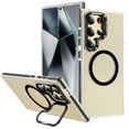 thumbnail image 1 of Strong Magnetic Case for Galaxy S25, [Military-Grade Protection] Built-in Camera Stand Phone case, Compatible with fit MagSafe Slim Thin Translucent Back Cover, Colorful Bumper Stand, Black, 1 of 8