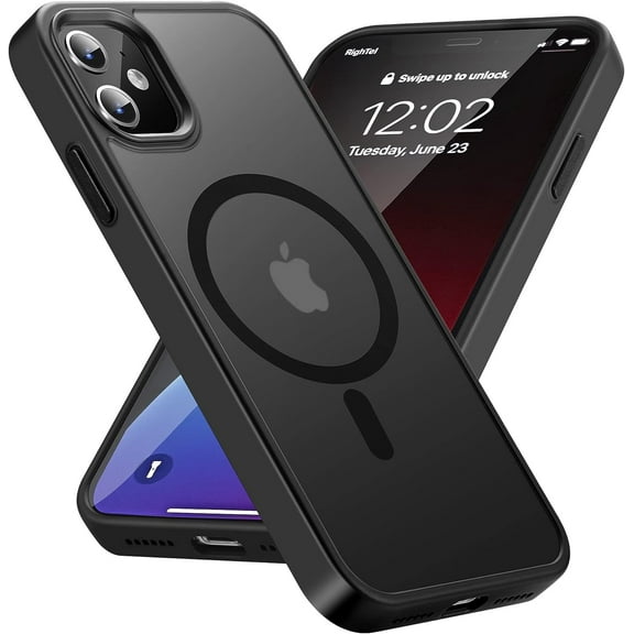 Strong Magnetic Case for iPhone 11 [Compatibilty with MagSafe] Protective Shockproof Cover Phone Case for iPhone 11 6.1" Matte Black