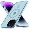 thumbnail image 1 of Strong Magnetic Case for iPhone 12 Pro Max [Compatible with MagSafe] Protective Shockproof Cover Phone Case for iPhone 12 Pro Max 6.7" Matte Light Blue, 1 of 12