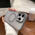thumbnail image 1 of Strong Magnetic Case for iPhone 13 Case, [Compatible with MagSafe] [Military Grade Drop Tested] Translucent Design Matte Slim Protective Phone Case for iPhone 13 - Gray, 1 of 6