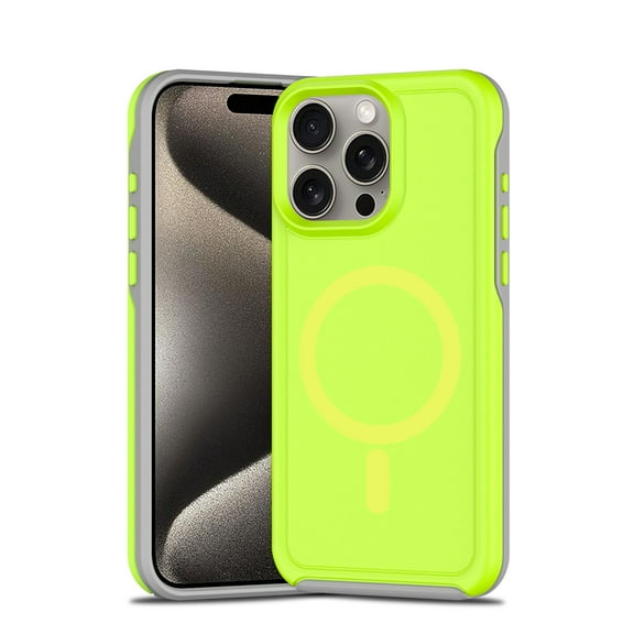 Strong Magnetic Case for iPhone 15 [Compatibilty with MagSafe] Protective Shockproof Heavy Duty Anti-Fall Dropproof Protective Durable Cover Phone Case for iPhone 15,Green