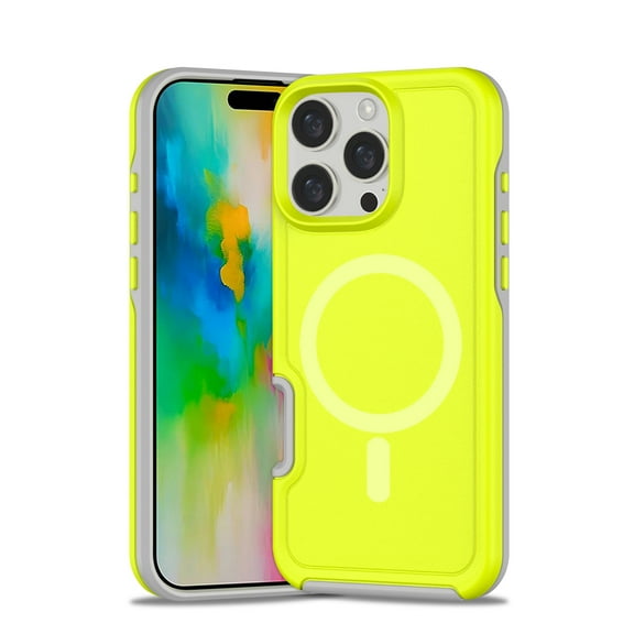 Strong Magnetic Case for iPhone 16 Pro [Compatibilty with MagSafe] Protective Shockproof Heavy Duty Anti-Fall Dropproof Protective Durable Cover Phone Case for iPhone 16 Pro,Green