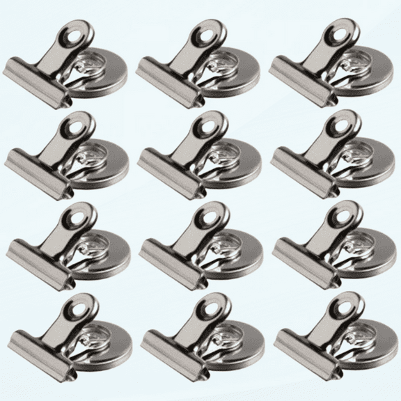 Strong Magnetic Clips - 38mm/1.5inch Heavy Duty Refrigerator Magnet Clips - Wide Scratch Safe - Clip Magnets Best for House Office School Use, Hanging Home Decoration, Photo Displays(12Pack)