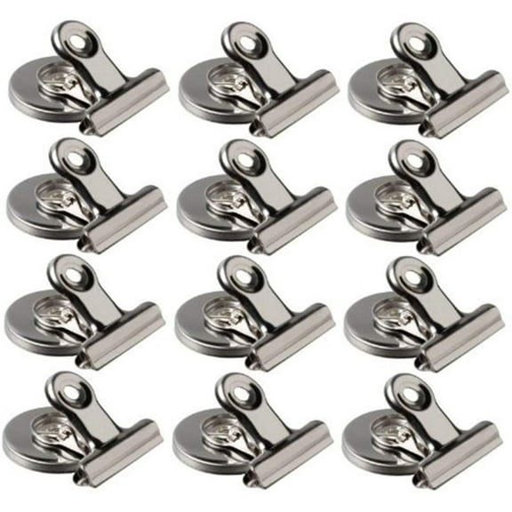 Strong Magnetic Clips - 50mm/1.97inch Heavy Duty Refrigerator Magnet Clips - Wide Scratch Safe - Clip Magnets Best for House Office School Use, Hanging Home Decoration, Photo Displays(12Pack)