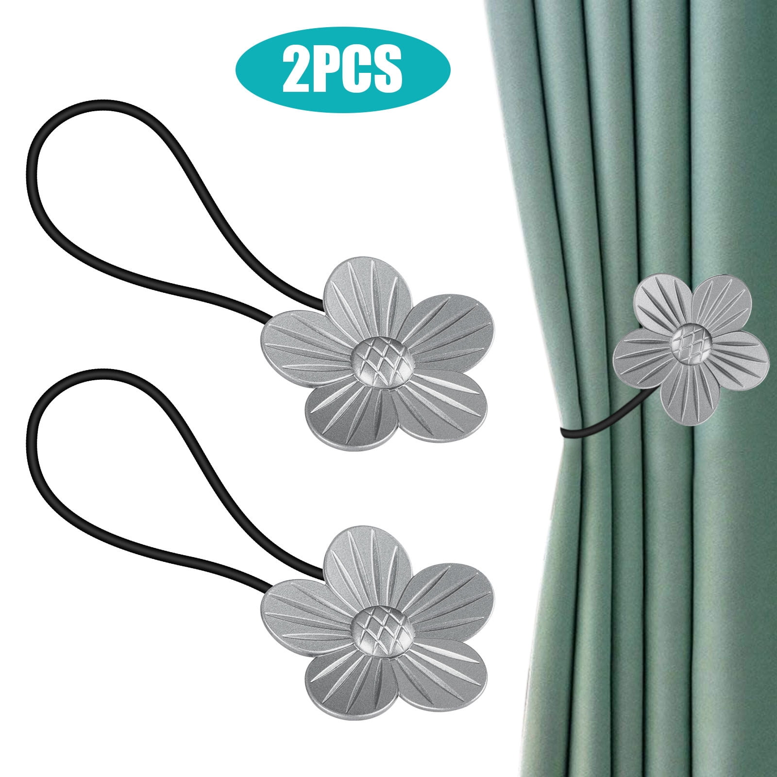 Strong Curtain Tieback, TSV 2/6pcs Modern Simple Flower
