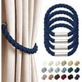 thumbnail image 1 of Strong Magnetic Curtain Tiebacks Modern Simple Style Drape Tie Backs Convenient Decorative Weave Rope Curtain Holdbacks for Thin or Thick Home & Office Window Draperies, 1 of 6