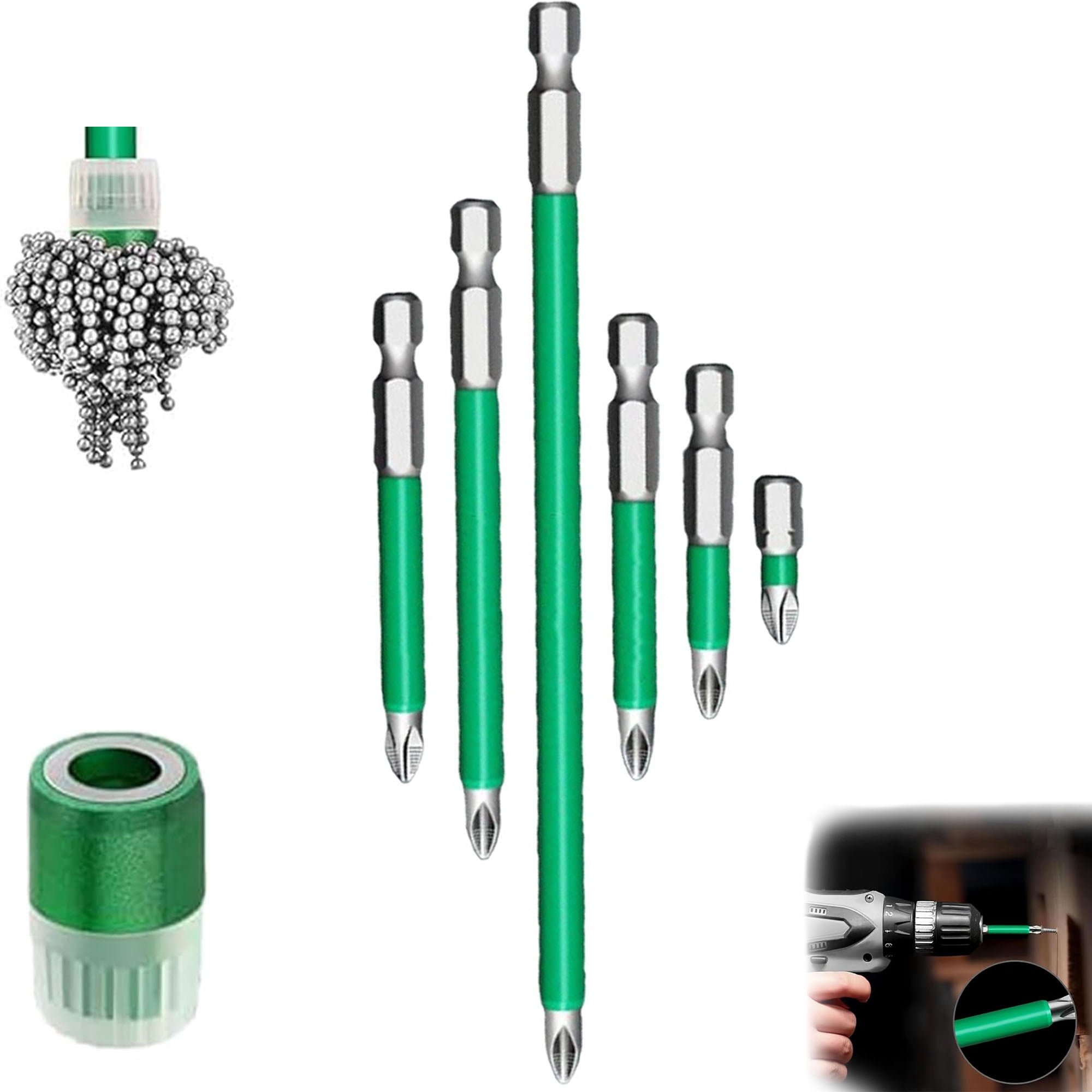 Strong Magnetic Durability Screwdriver Drill Bit Set, Anti-Slip Magnetic Electric Screwdriver Set, Electric Precision Screwdriver Set, 25 50 65 70 90 150mm