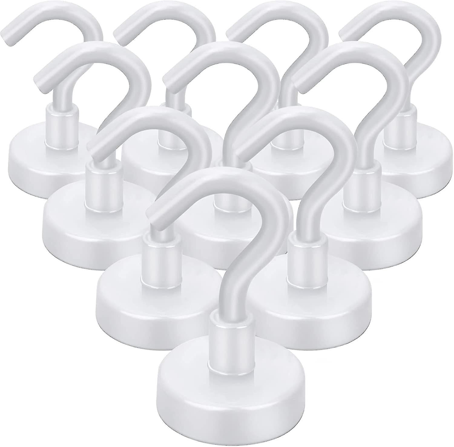 Strong Magnetic Hooks Heavy Duty, 22lbs Rare Earth Magnets For Refrigerator, Home, Kitchen, Office , Cruise U2013 10 Pack(white)