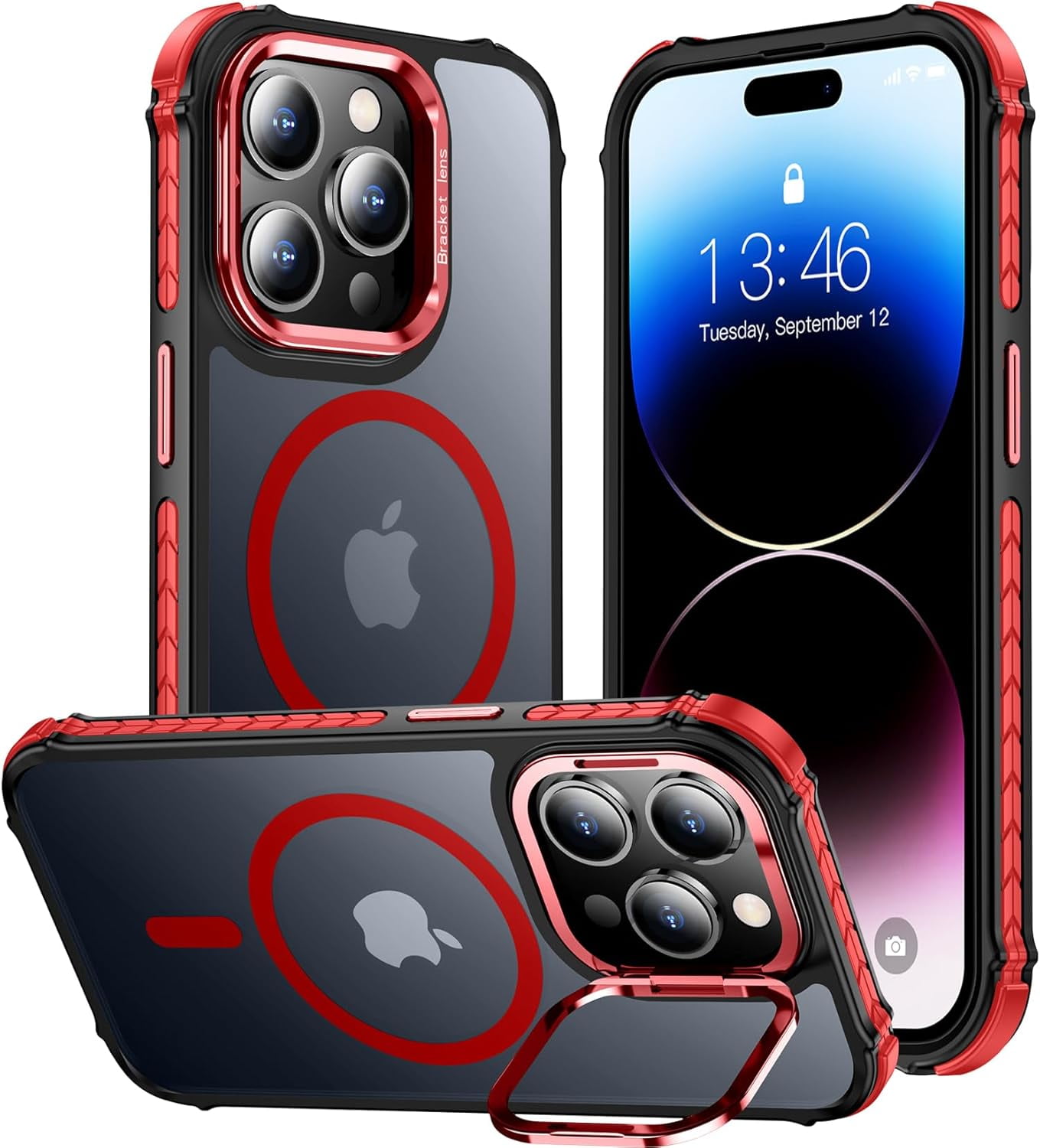 Strong & Lens Stand for iPhone 14 Pro Max Case,[Fit for