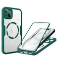 thumbnail image 1 of Strong Magnetic Phone Case for For iPhone 15,[Built-in Screen Protector][Compatible with Magsafe][Military Shockproof Dropproof] Heavy Duty Transparent Phone Case Cover,Darkgreen, 1 of 8
