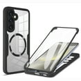 thumbnail image 1 of Strong Magnetic Phone Case for Samsung Galaxy S25/S24,[Built-in Screen Protector][Compatible with Magsafe][Military Shockproof Dropproof] Heavy Duty Transparent Phone Case Cover,Black, 1 of 8