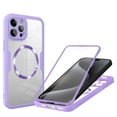 thumbnail image 1 of Strong Magnetic Phone Case for For iPhone 12,[Built-in Screen Protector][Compatible with Magsafe][Military Shockproof Dropproof] Heavy Duty Transparent Phone Case Cover,Purple, 1 of 8