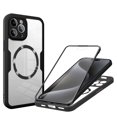 thumbnail image 1 of Strong Magnetic Phone Case for For iPhone 13 Pro Max,[Built-in Screen Protector][Compatible with Magsafe][Military Shockproof Dropproof] Heavy Duty Transparent Phone Case Cover,Black, 1 of 8