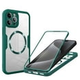 thumbnail image 1 of Strong Magnetic Phone Case for For iPhone 13 Pro Max,[Built-in Screen Protector][Compatible with Magsafe][Military Shockproof Dropproof] Heavy Duty Transparent Phone Case Cover,Darkgreen, 1 of 8