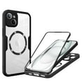 thumbnail image 1 of Strong Magnetic Phone Case for For iPhone 15,[Built-in Screen Protector][Compatible with Magsafe][Military Shockproof Dropproof] Heavy Duty Transparent Phone Case Cover,Black, 1 of 8