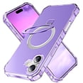 thumbnail image 1 of Strong Magnetic Ring Invisible Stand for iPhone 16 Phone Case, [Drop Protection][Compatible with MagSafe] Shockproof Matte Slim Back with Kickstand for iPhone 16 Phone Case,Purple, 1 of 6