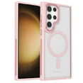 thumbnail image 1 of Strong Magnetic for Samsung Galaxy S23 Ultra Case, Military Grade Drop Protection, Compatible with MagSafe, [Metal Keys]Shockproof Translucent Matte Hard Back Soft Slim Phone Protective Case,Pink, 1 of 5