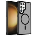 thumbnail image 1 of Strong Magnetic for Samsung Galaxy S24 Ultra Case, Military Grade Drop Protection, Compatible with MagSafe, [Metal Keys]Shockproof Translucent Matte Hard Back Soft Slim Phone Protective Case,Black, 1 of 5